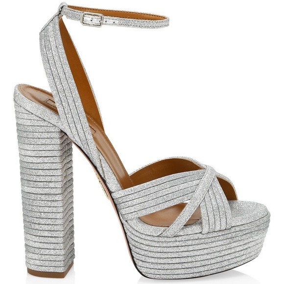 Aquazzura Shoes - AQUAZURRA 
Sundance Platform Glitter Sandals